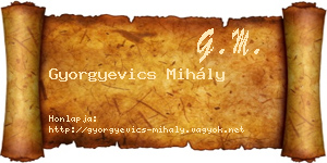 Gyorgyevics Mihály névjegykártya