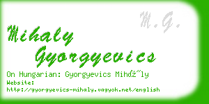 mihaly gyorgyevics business card